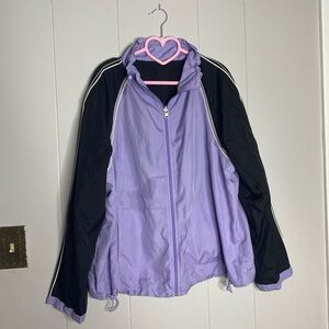 Trendy Reversible Purple and Black Windbreaker Jacket